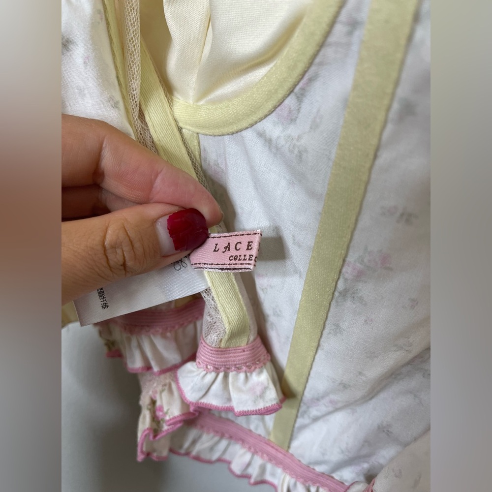 The Lace Collection Y2K Pink Floral Cottagecore Lace Corset M Camisoles Babydoll - Picture 5 of 9